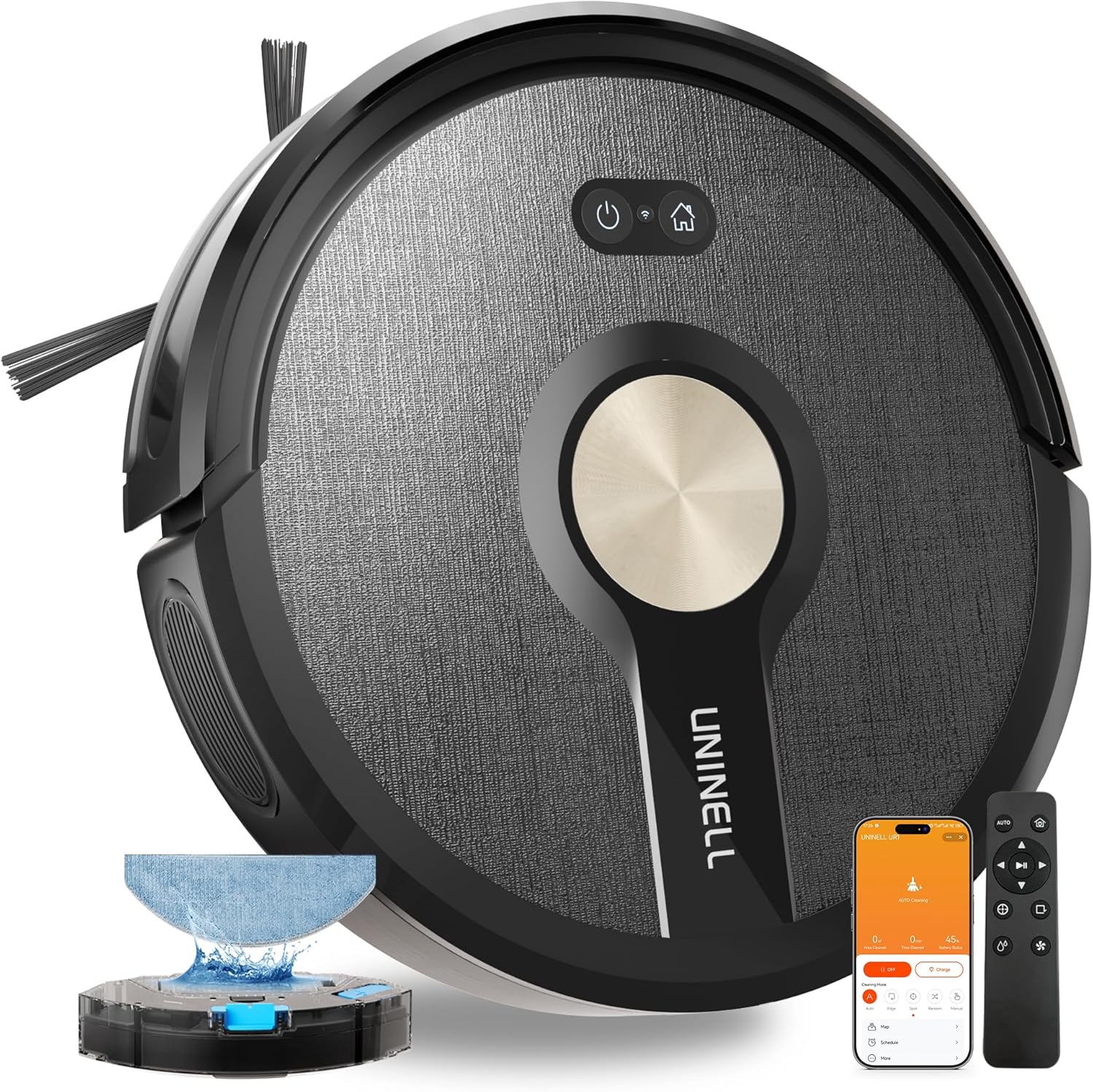 UR1 Robot Vacuum Cleaner with Mop, Robotic Vacuum with 5000Pa Super Suction, 180min, Ultra Slim with Auto Carpet Boost, APP Remote Voice Control, Ideal for Carpets Hard Floors Pet Hair